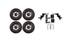3G Lift Kit Combo with 12" Flash Wheels & Tires for EZGO RXV Electric Golf Carts 2013.5+