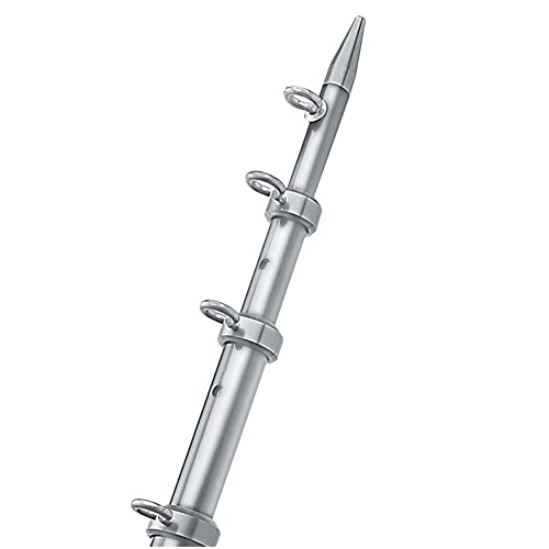 TACO Marine Aluminum Tele-Outrigger Pole 1-1/8" x 15' Silver