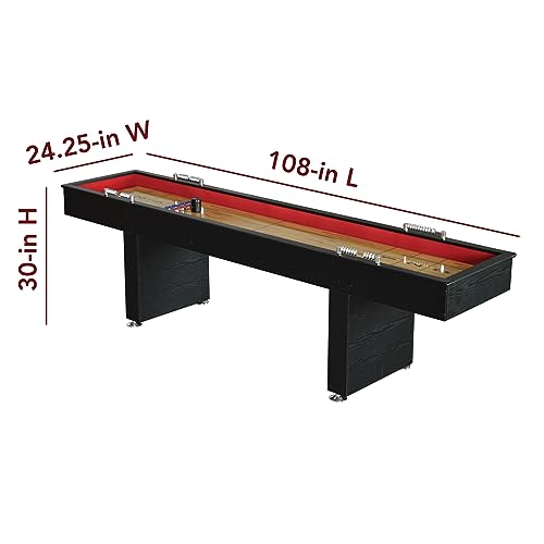 Hathaway Avenger Shuffleboard 9-Foot for Family Game Rooms Black