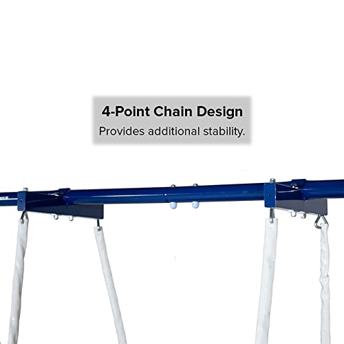 Sportspower Super 8 Metal Swing Set with Slide Yellow/White/Blue