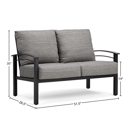 Winston Stanford Cushion Loveseat Textured Pewter
