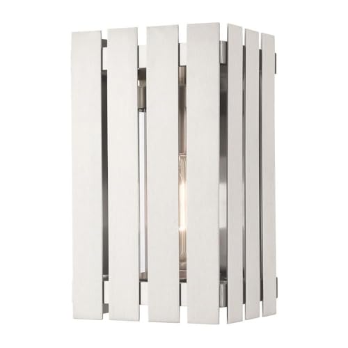 Livex 1 Light Brushed Nickel Outdoor Wall Lantern Nickel
