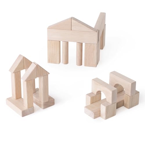 Guidecraft Unit Blocks Set E 218-Piece Wooden Educational Toy Natural
