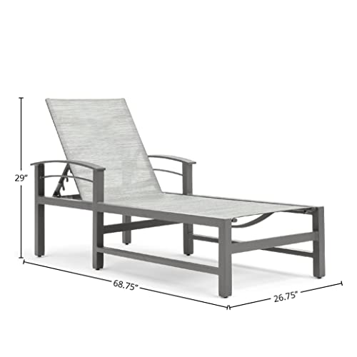 Winston Stanford Sling 3pc Chat Set (2 Chaises, Side Table) Gray Screen