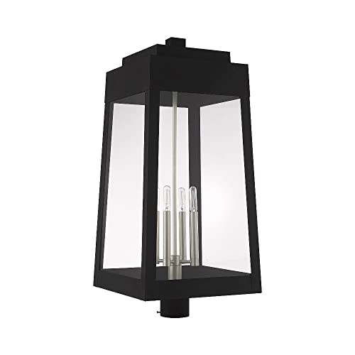 Livex Four Light Outdoor Post Top Lantern Black