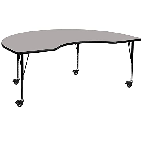 Flash Furniture Wren Mobile Kidney Activity Table Grey