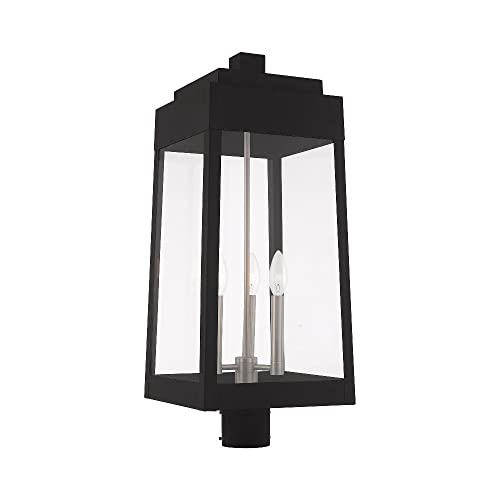 Livex Outdoor Post Top Lantern 24.75" Three Light Satin Brass