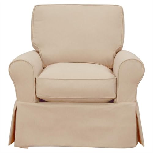 Sunset Trading Horizon Slipcovered Swivel Rocking Chair Tan