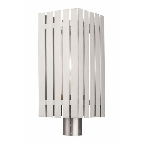 Livex 1 Light Brushed Nickel Outdoor Post Top Lantern Nickel