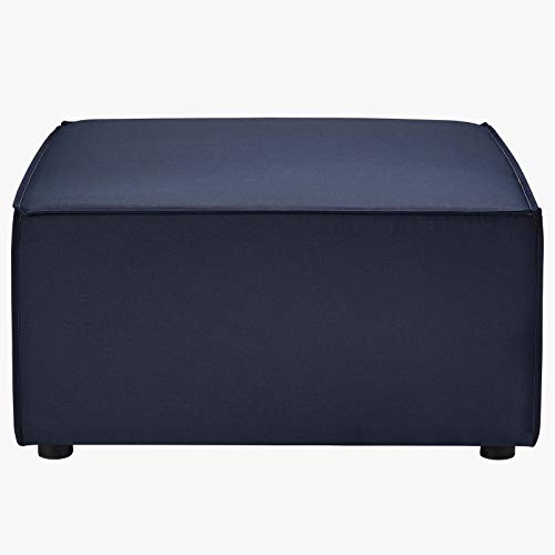 Modway Saybrook Patio Upholstered Loveseat and Ottoman Set Navy