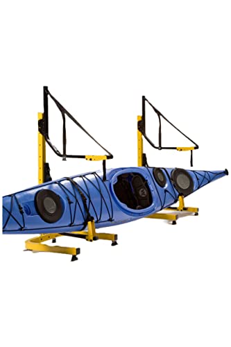 Suspenz Kayak Storage Rack, 2-Boat Free Standing - Yellow