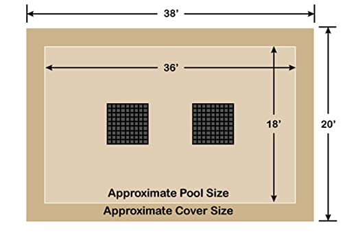 Loop-Loc Ultra-Loc III Solid Tan Pool Safety Cover 18' x 36'