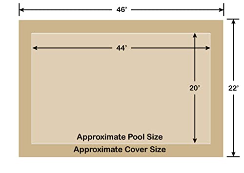 Loop - Loc 20' x 44' Rectangle Ultra-Loc III Solid In-Ground Pool Safety Cover Tan
