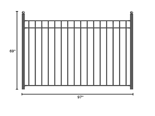 ALEKO Security Fencing Kit 2-Panel Steel Fence Madrid