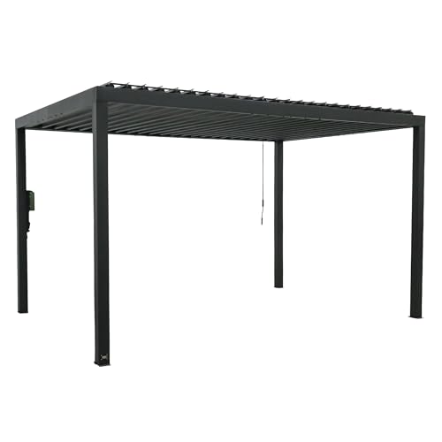 Backyard Discovery Sarasota 14' x 10' Galvanized Steel Pergola Kit with Adjustable Roof Black