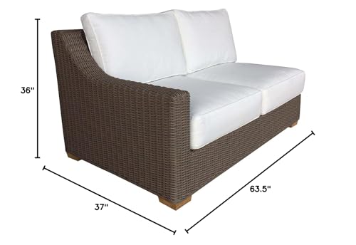 Padma's Plantation Nautilus Outdoor Loveseat Brown