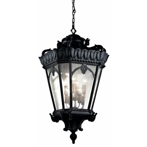 Bailey Street Home 8 Light Outdoor Ceiling Fixture Textured Black Finish
