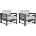 Signature Design by Ashley Outdoor Amora HDPE Patio Lounge Chair 2 Count Grey