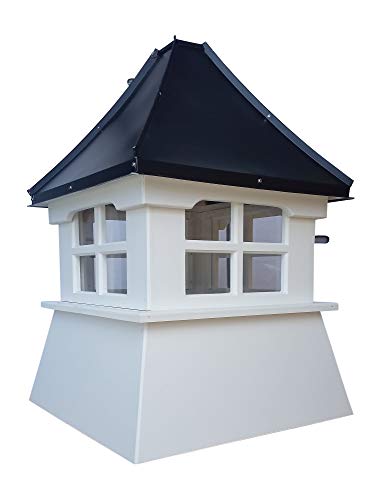 Accentua Laguna Cupola 20 in. Square 32 in. High White with Black Aluminum Roof