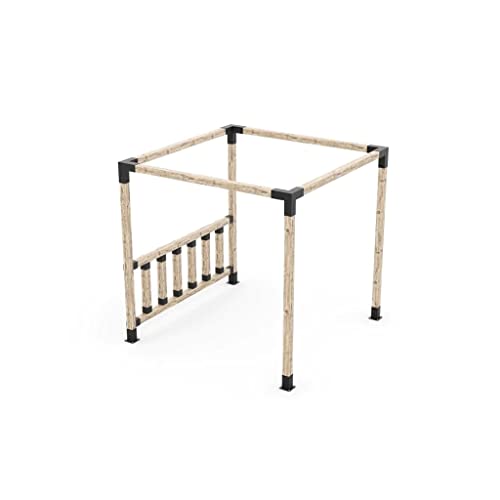 TOJAGRID Any Size Pergola Kit with Post Wall for 4x4 Wood Graphite