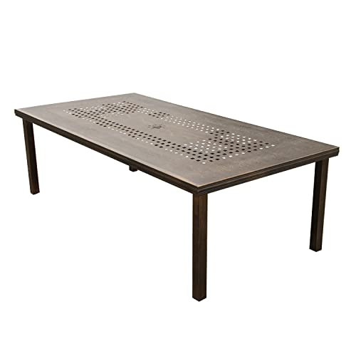 Oakland Living Modern Outdoor Aluminum 95-in Rectangular Dining Set with Eight Arm Chairs Bronze