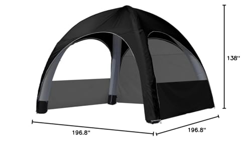 Vispronet Inflatable Canopy Tent 16ft x 16ft Black