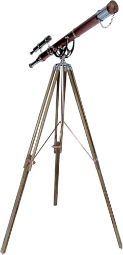 Antiqueex Nautical Vintage Double Barrel Telescope Chrome Finish