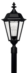 Hinkley Manor House Large Post Top Lantern - Estate Series, Traditional Style, Clear Beveled Glass, Black Finish