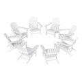 Costaelm Portside Classic Outdoor Adirondack Chairs Set of 8 White