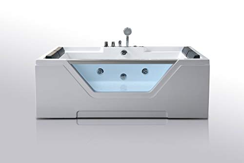 SIMBASHOPPING USA Whirlpool Bathtub Hydrotherapy 2 Persons 8 Water Jets Hot Tub 67" - Linda