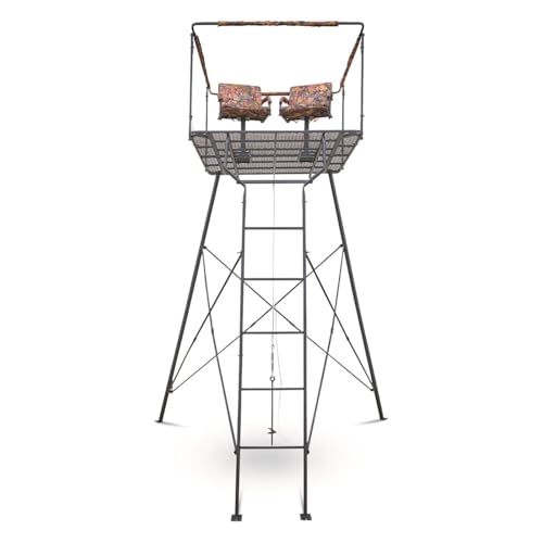 Guide Gear 12' Hunting Climbing Tree Stand Tower with Ladder for 2 Persons