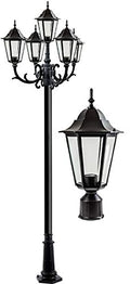 DABMAR LIGHTING Daniella Post Five Light Fixture LED 6W Black/Clear