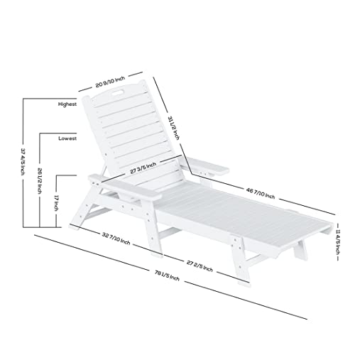 WestinTrends Malibu Poly Reclining Chaise Lounge Set with Table Weathered Wood