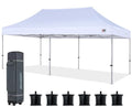ABCCANOPY Aluminum Pop Up Canopy Tent 10x20 Heavy Duty with 6 Sandbags White