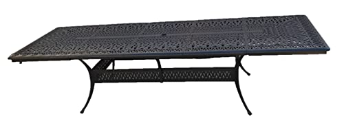 Patio Land 11-Piece Outdoor Cast Aluminum Dining Set with Extendable Table Antique Bronze