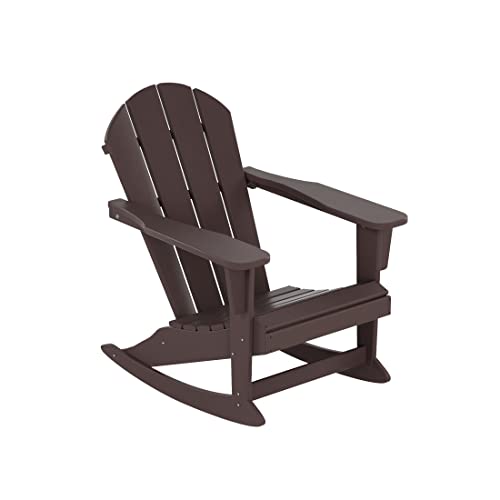 WestinTrends Malibu Outdoor Rocking Chair Set of 4 Dark Brown
