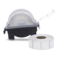 Law Roll of 1000 7/8" Square Target Pasters with Plastic Dispenser White