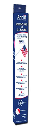 Annin Flagmakers American Flag SolarGuard Nylon Outrigger Flagpole Kit 8 Feet