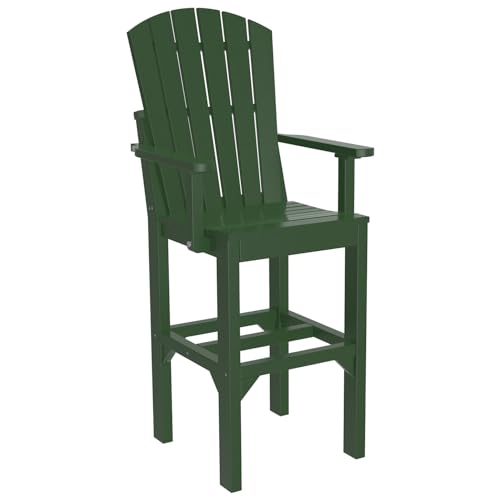 Furniture Barn USA Set of 4 Poly Lumber Bar Height Adirondack Arm Chairs Green