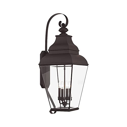Livex Outdoor Wall Lantern 4 Light Black