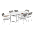Pemberly Row 7-Piece Modern Aluminum Dining Set Gray