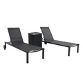 Hanover Windham 3 Piece Outdoor Fire Pit Set with 40,000 BTU Gas Fire Pit and 2 Chaise Lounge Chairs Grey