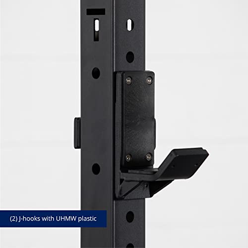 Titan Fitness Flat Foot Power Rack X-3 Series 82-in. H 30-in. D with 4 Weight Plate Holders Black