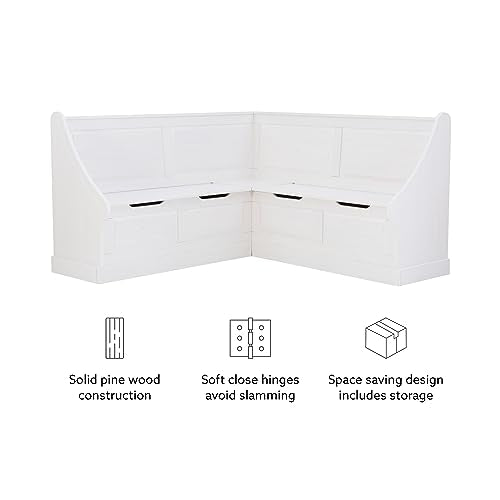 Linon Harris White Corner Breakfast Nook