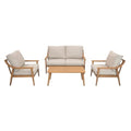Blue Sky Outdoor Living Genova 4-Piece Aluminum Conversation Set Natural/Grey