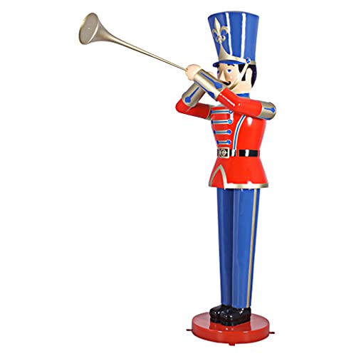 Design Toscano Giant 9 Foot Tall Nutcracker Ballet Trumpeting Toy Soldier Holiday Decor Statue Full Color