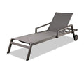 HomeRoots Set of 2 Taupe Modern Aluminum Chaise Lounges Taupe