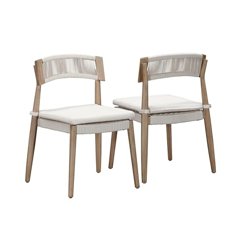 Tov Furniture Gata Cream Outdoor Dining Chair Set of 2 Cream