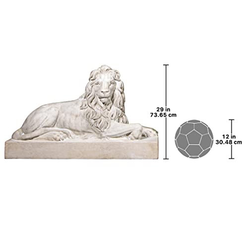 Design Toscano Castle Courtyard Lion Sentinel Statue Head Right Antique Stone