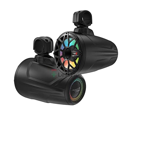 Cerwin Vega Mobile CV SL65F4B 6.5 Inch 600 Watts Marine Tower Speaker System Coaxial LED IP65 UV Protection Black Pair